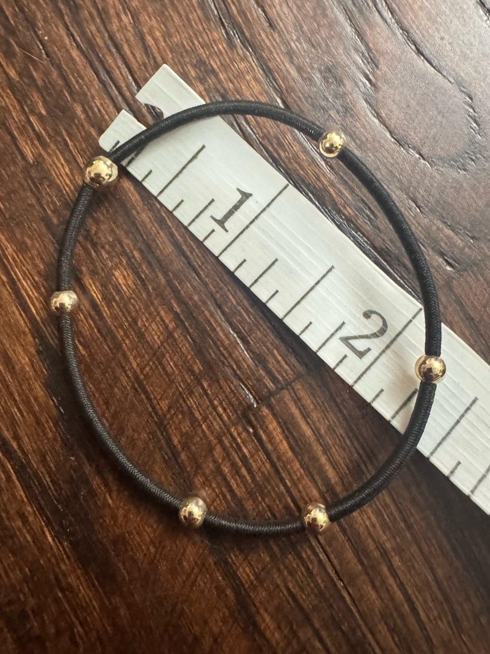 Enewton essentials Two Elastic Gold Bead Bracelets Hair Ties Red and Black - Picture 5 of 8